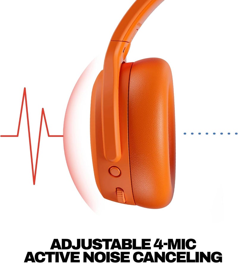 سكل كاندي Crusher ANC 2 Over-Ear Noise Cancelling Wireless Headphones with Sensory Bass, 50 Hr Battery, Skull-iQ, Alexa Enabled, Microphone, Works with Bluetooth Devices True Hazard - Image 4