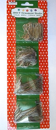 Silver Metal Ornament Hooks Pack Of 300