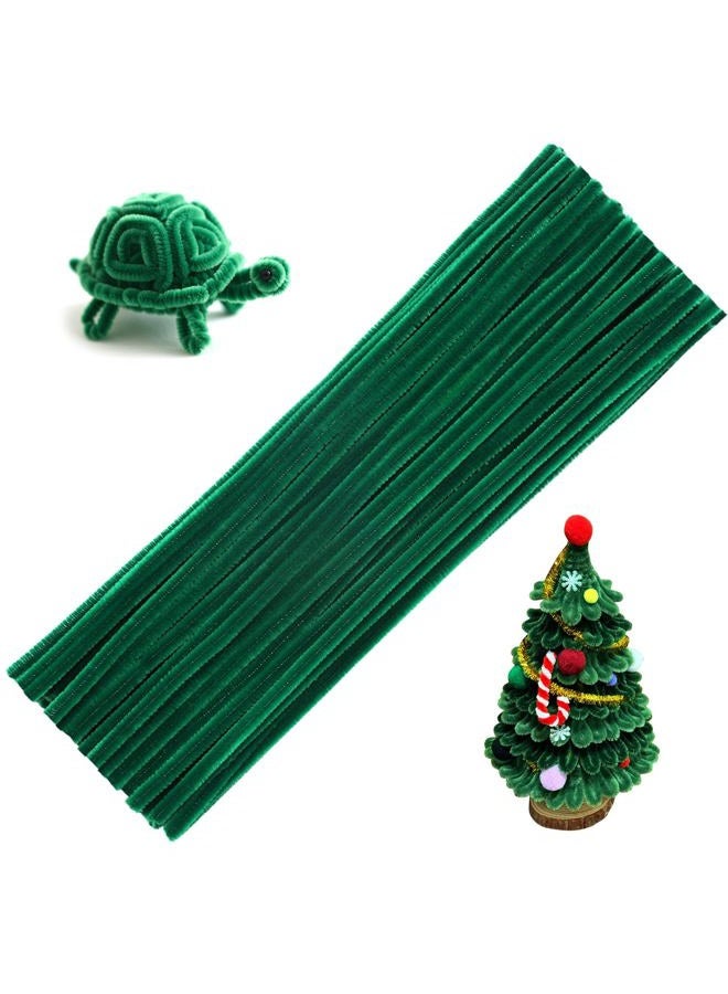 Veroave 60 Pieces Green Pipe Cleaners, Christmas Craft Pipe Cleaners,Pipe Cleaners Chenille Stem,Pipe Cleaners Bulk,Art Pipe Cleaners for Creative Home Decoration Supplies Arts and Crafts Project - Image 1