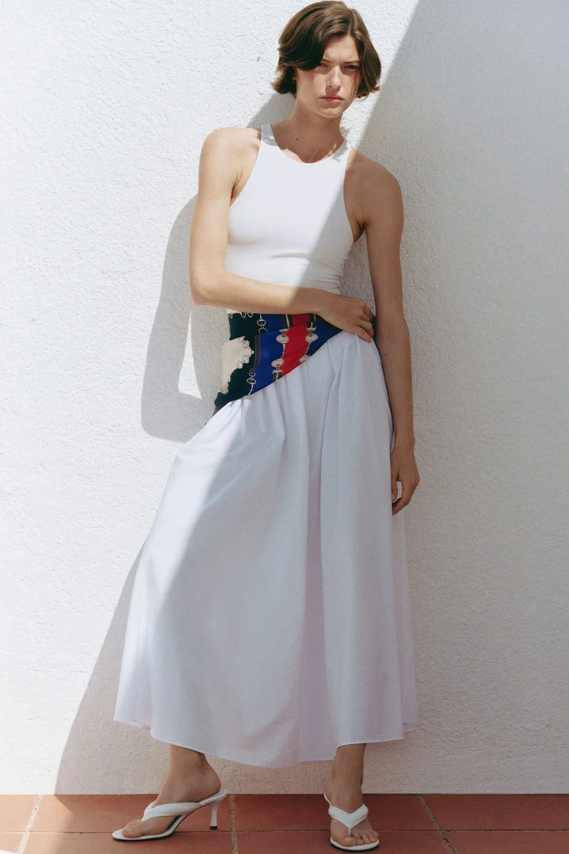 H&M A-line skirt with scarf