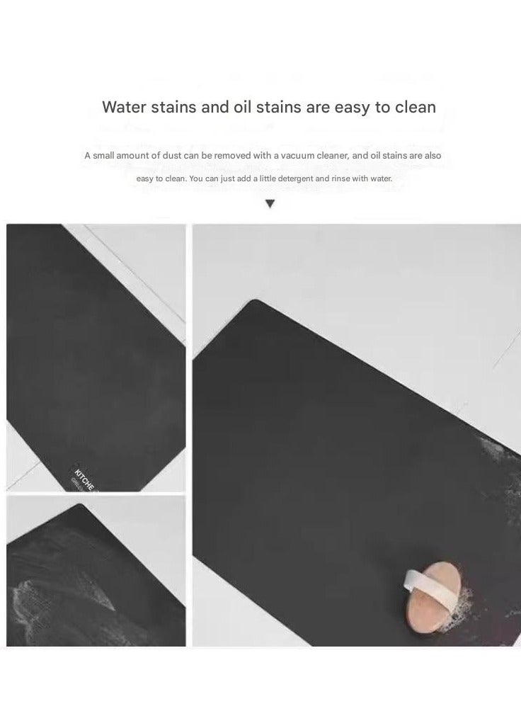 A.M Slip Absorbent Kitchen Mat Quick Drying Living Room Carpet Absorbent Anti Fall Rugs Anti Oil Stain Floor Mats,, Anti-Slip Kitchen Mats Wipeable Wash Long Strip Carpet-40X60cm and 40X120cm(Set) - Image 3