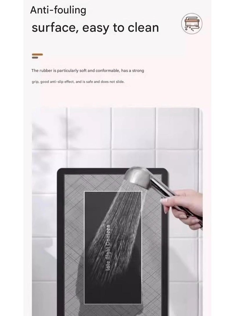 A.M Slip Absorbent Kitchen Mat Quick Drying Living Room Carpet Absorbent Anti Fall Rugs Anti Oil Stain Floor Mats,, Anti-Slip Kitchen Mats Wipeable Wash Long Strip Carpet-40X60cm and 40X120cm(Set) - Image 4