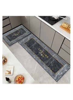A.M Slip Absorbent Kitchen Mat Quick Drying Living Room Carpet Absorbent Anti Fall Rugs Anti Oil Stain Floor Mats,, Anti-Slip Kitchen Mats Wipeable Wash Long Strip Carpet-40X60cm and 40X120cm(Set)  - Image 1