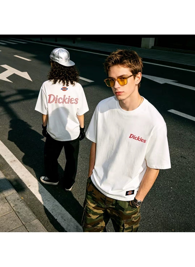 Dickies تي شيرت ديكيز أبيض بشعار مينيمال على شكل طاقية مقاس 2XL - Image 1