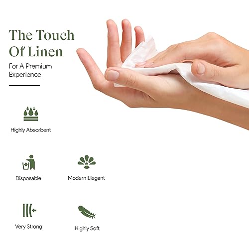 Nechtik 100 Disposable Linen Feel Guest Towels - Paper Hand Towels for Bathroom - Cloth Like White Paper Towel - Cocktail Hand Napkins - Highly Absorbent, Soft Fancy Guest Hand Towels 12" X 17" (Pack Of 100) - Image 2