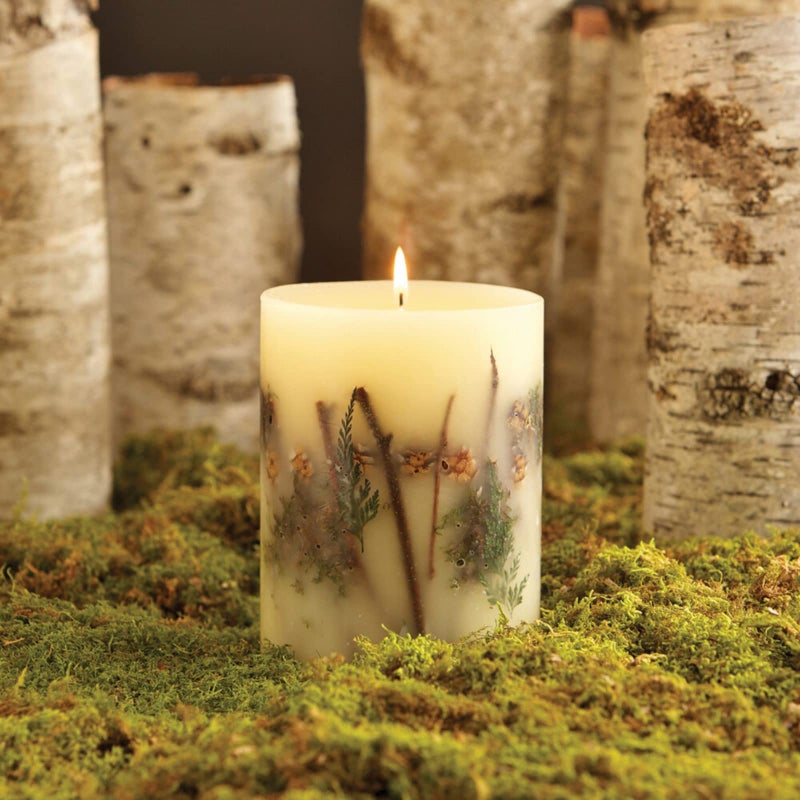 Rosy Rings Forest Round Botanical Candle 120 Hour Burn Time - Notes of Clary Sage, Creamy Sandal, White Musk Aromatherapy Candles, Woodsy Scent Aroma Luxury Candles, Long Lasting Candles Decor 5.5" H - Image 4