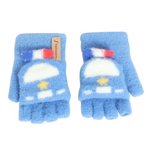 FabSeasons Warm Fingerless Gloves for Toddler & Baby (1-2 Years) – Soft Knitted Acrylic Open-Finger Hand Mitts – Essential Winter Accessory for Grasping & Play (Boys & Girls) - Image 1