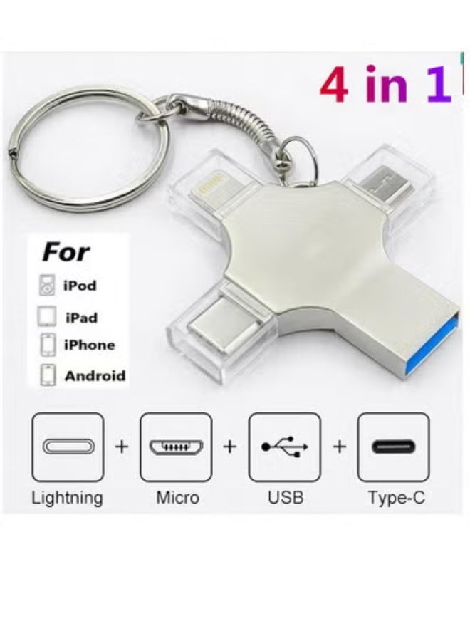 4 in 1 Type-C OTG USB Flash Drive 3.0, 256GB Memory Stick Compatible with iPhone, Android, and PC - Image 1