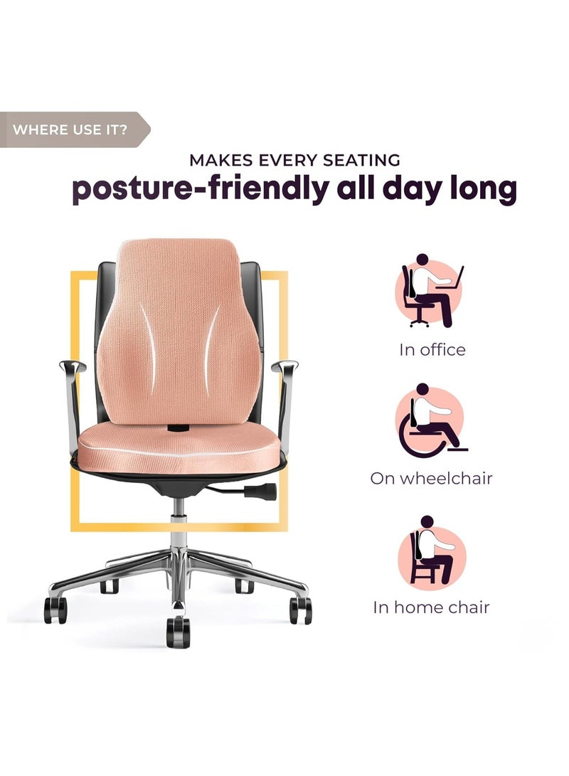 Memory Foam Seat Cushion and Back Support Combo Ergonomic Chair Pillow for Sitting Comfort Lumbar Support Non-Slip Breathable Durable for Office Chair Car and Home - Image 2