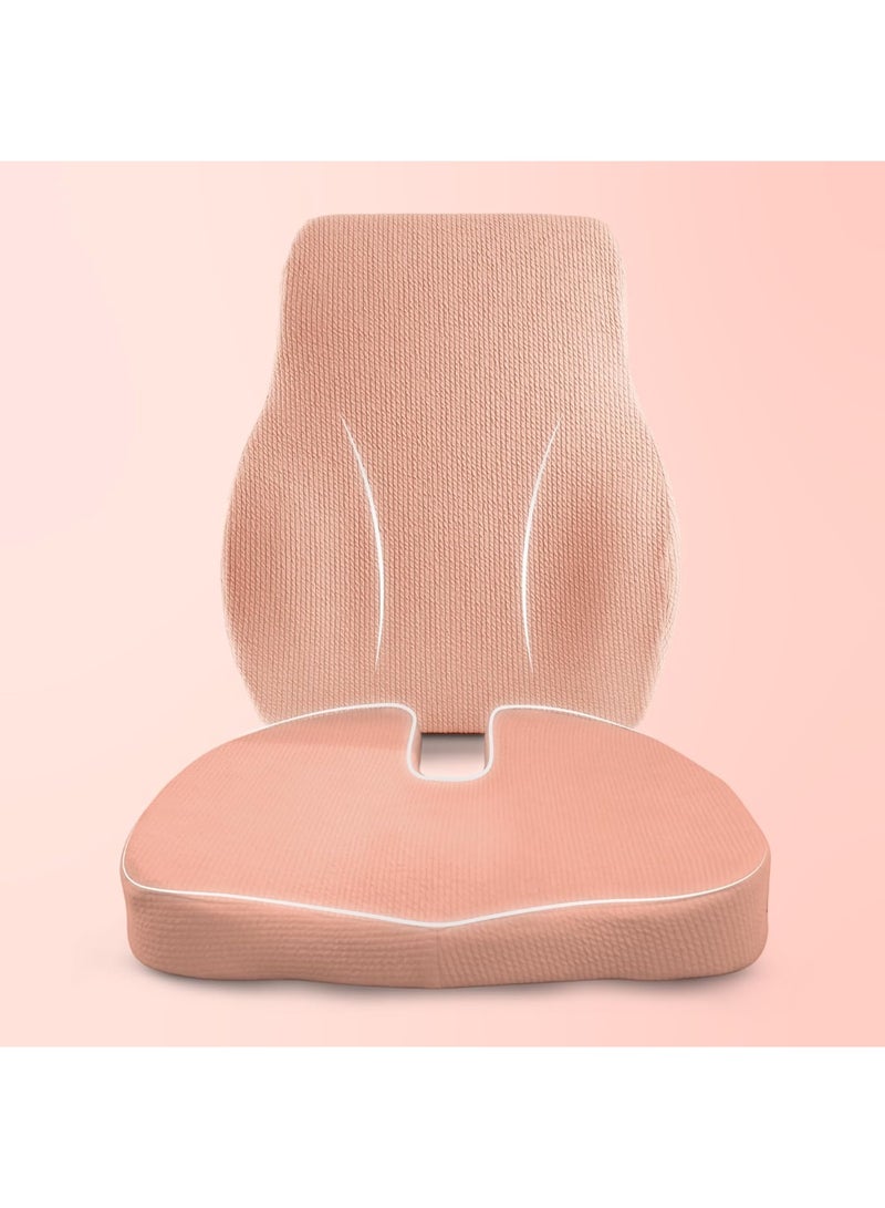 Memory Foam Seat Cushion and Back Support Combo Ergonomic Chair Pillow for Sitting Comfort Lumbar Support Non-Slip Breathable Durable for Office Chair Car and Home - Image 4