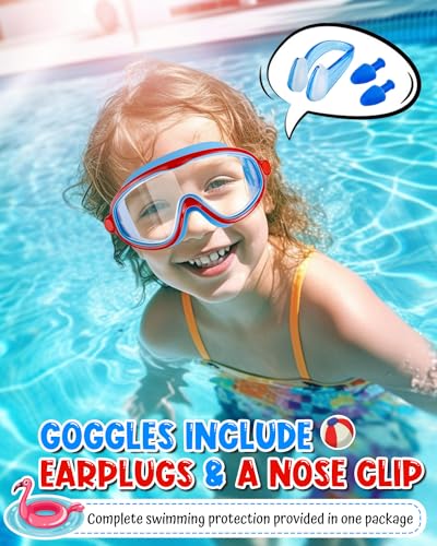 Rantizon Kids Swim Goggles 2 Pack, Wide View Swimming Goggles for Child 3-15, Anti Fog&UV No Leaking Goggles for Boys Girls - Image 2