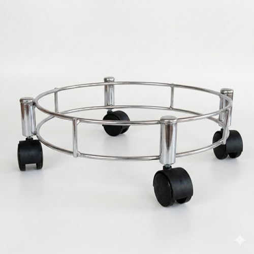 BIRDWING Premium Stainless Steel LPG Cylinder Trolley – Sturdy 4-Wheel Stand for Kitchen Gas Use (Heavy Gas Stand 1 Pc) - Image 1