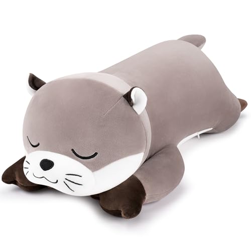 Auspicious beginning Valentines Day Gift 30 Giant Otter Plush Stuffed Animal Otter Plush Pillow Plushies Large Sleeping Body Pillow Plush Toy Cute Hugging Stuffed Animal Birthday Gifts for Kids Girls Boys - Image 1