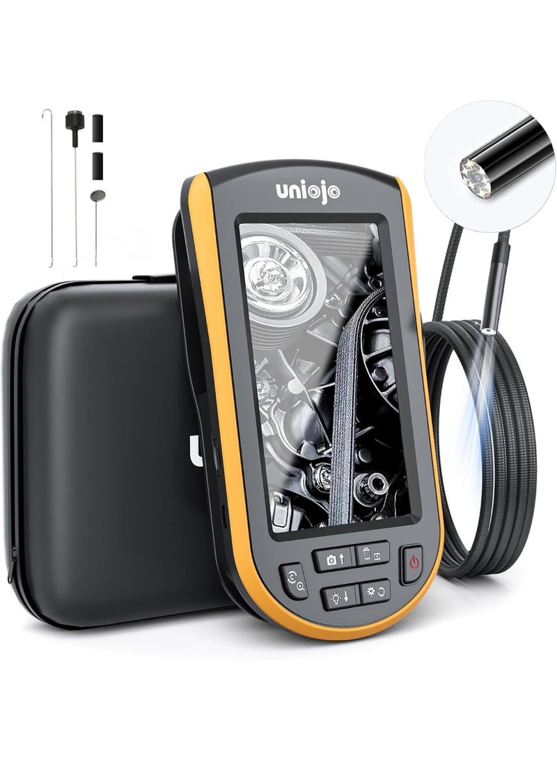 منظار فحص صناعي (Borescope) بقطر 5.2 ملم، كاميرا فحص 1080P HD مع شاشة LCD مقاس 4.3 بوصة، كاميرا مرنة مقاومة للماء IP67 مع 8 مصابيح LED، أداة احترافية للميكانيكا والسباكة، مع حقيبة حمل - Image 1