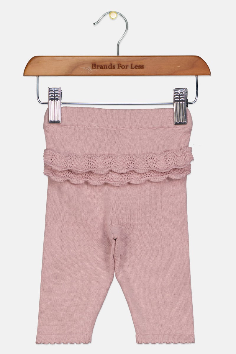 NAME IT Toddelrs Girl Knitted Leggings, Mauve - Image 2