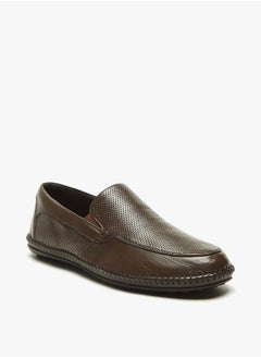 Mens Textured Slip-On Loafers
