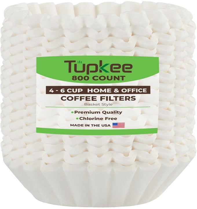 COFFEE FILTERS 46 CUPS 800 COUNT JUNIOR BASKET STYLE WHITE PAPER CHLORINE FREE 5 CUP COFFEE FILTER MADE IN THE USA