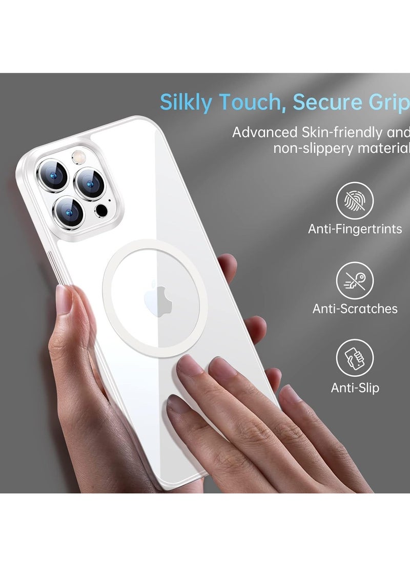Generic - Built in Magnets Compatible with MagSafe Clear Hard PC Back Cover Soft TPU Frame Shockproof Protective Slim Bumper Case for iPhone 12/iphone 12 pro_ white - Image 1