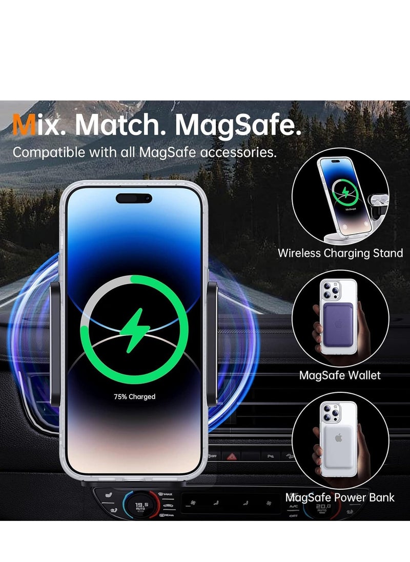 Generic - Built in Magnets Compatible with MagSafe Clear Hard PC Back Cover Soft TPU Frame Shockproof Protective Slim Bumper Case for iPhone 12/iphone 12 pro_ white - Image 1