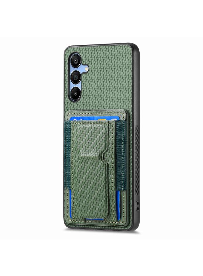 S-TOP Case For Samsung Galaxy A55 5G Carbon Fiber Fold Stand Elastic Card Bag Phone Case - Image 2