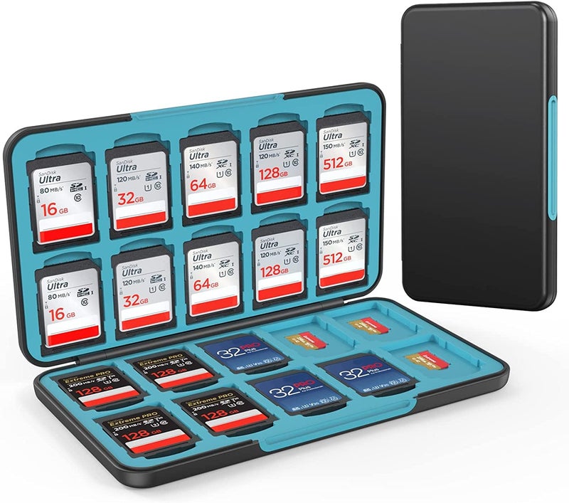 HEIYING SD Card Holder for SD/TF Cards,Portable Memory Card Storage Case Compatible with 20 SDXC SDHC and 20 TF Cards Slots - Image 1