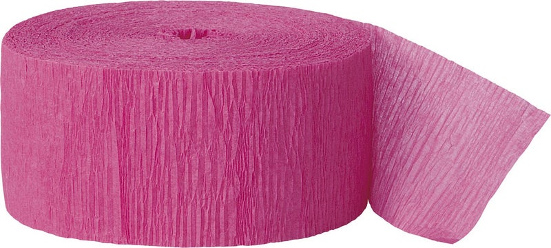 Unique Hot Pink Crepe Paper Streamer 2 Meters 1 Piece Premium Quality Party Decoration for Celebrations and Events