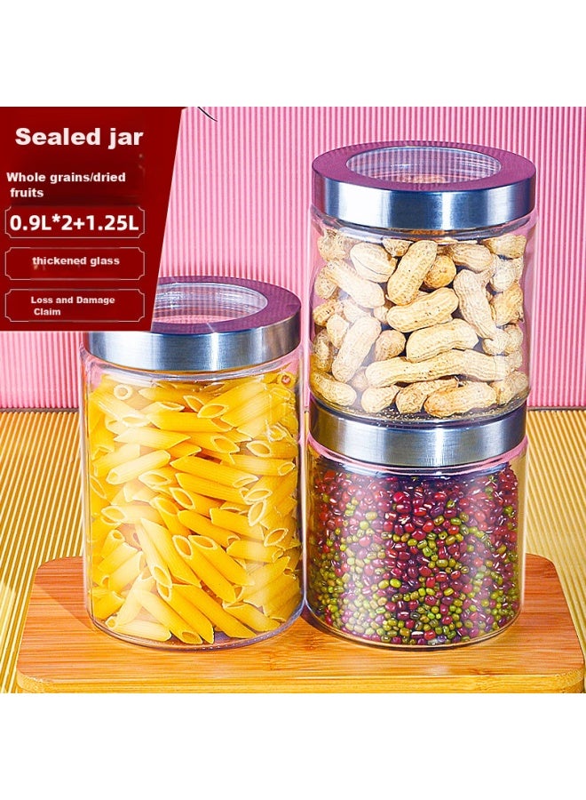 Scybe Glass Storage Jars Set Of 3 - Airtight Containers For Dry Goods, Snacks, Kitchen Organization, And Baby Food - Image 5
