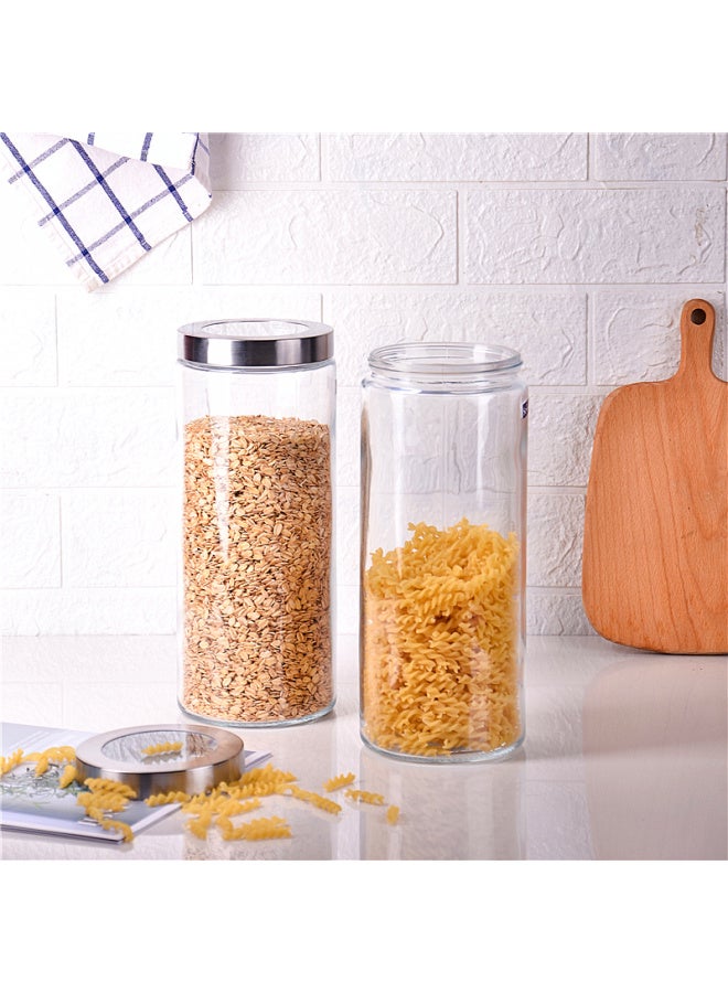 Scybe Glass Storage Jars Set Of 3 - Airtight Containers For Dry Goods, Snacks, Kitchen Organization, And Baby Food - Image 3