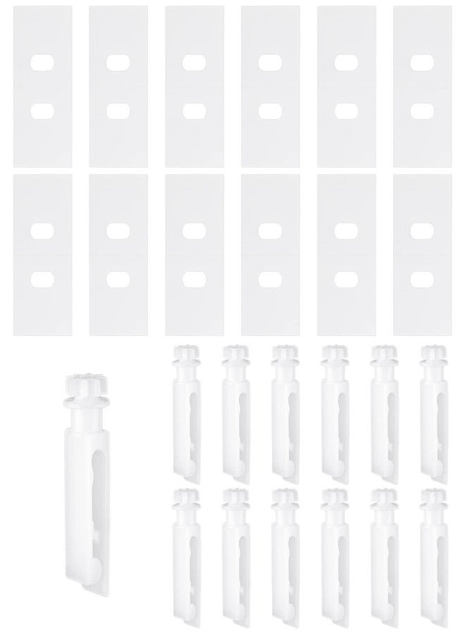 براساكو طقم إصلاح الستائر الرأسية، يتضمن 12 مجموعة من ألسنة إصلاح الستائر الرأسية و12 قطعة من مشابك ساق الستائر الرأسية البديلة، قطع غيار للستائر الرأسية المكسورة والمفقودة. - Image 1