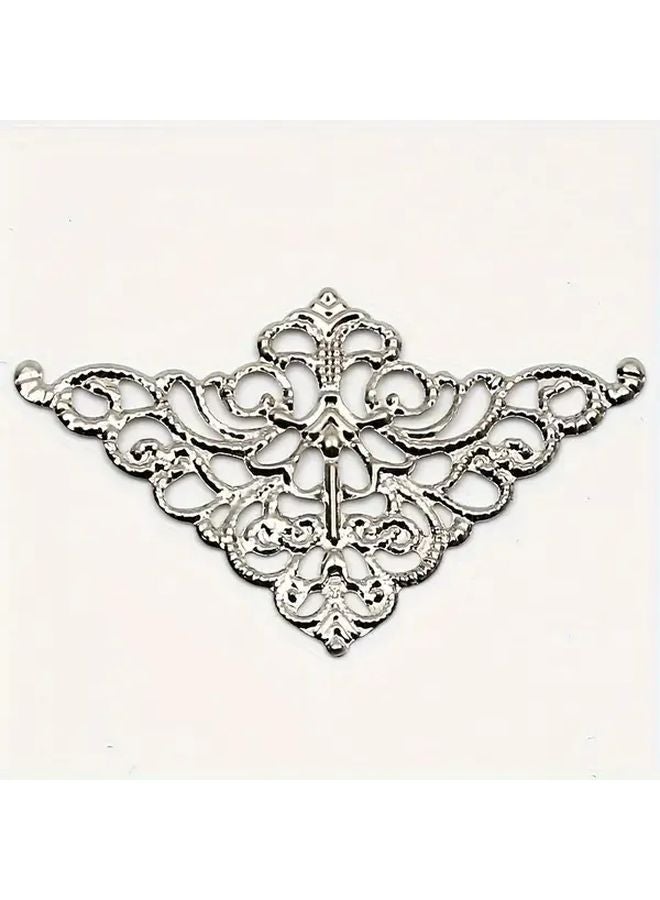 20 Pcs White Metal Cutout Lace Corner Protectors Creative DIY Notebook Decoration Materials - Image 1