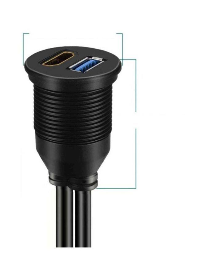 NIBEMINENT USB To HDMI Cable With Aux Mount Black - Image 5
