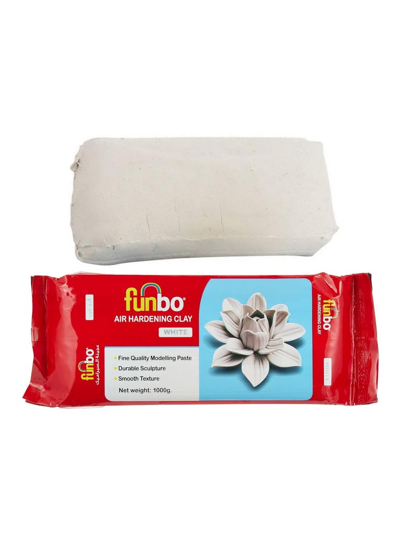 Funbo Air Hardening Modelling Clay White 1000 gram Per Packet - Image 1