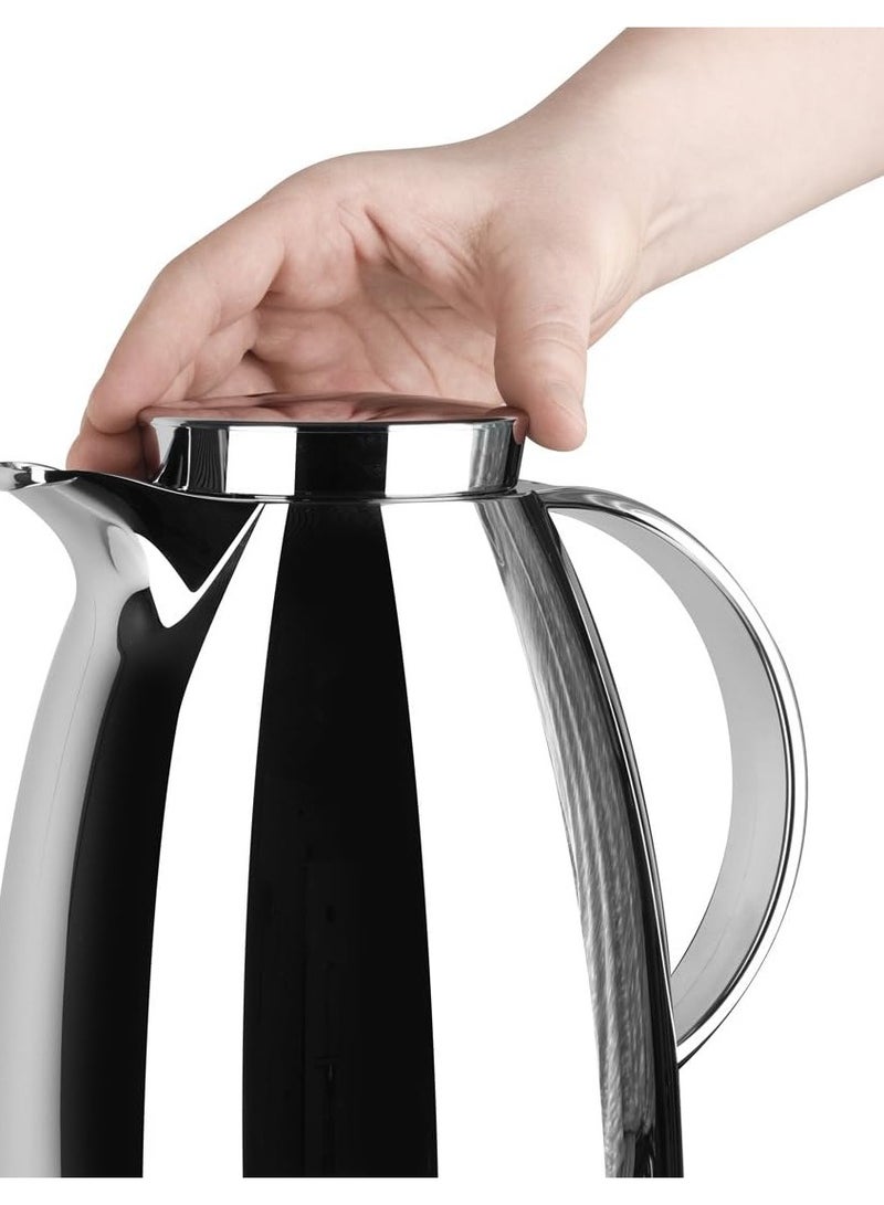 emsa Emsa Auberge Vacuum Jug  Chrome 1Litre    Hot for 12 hours and cold for 24 hours Vaccum Jug Flask made in Germany Leak Proof  - Image 4
