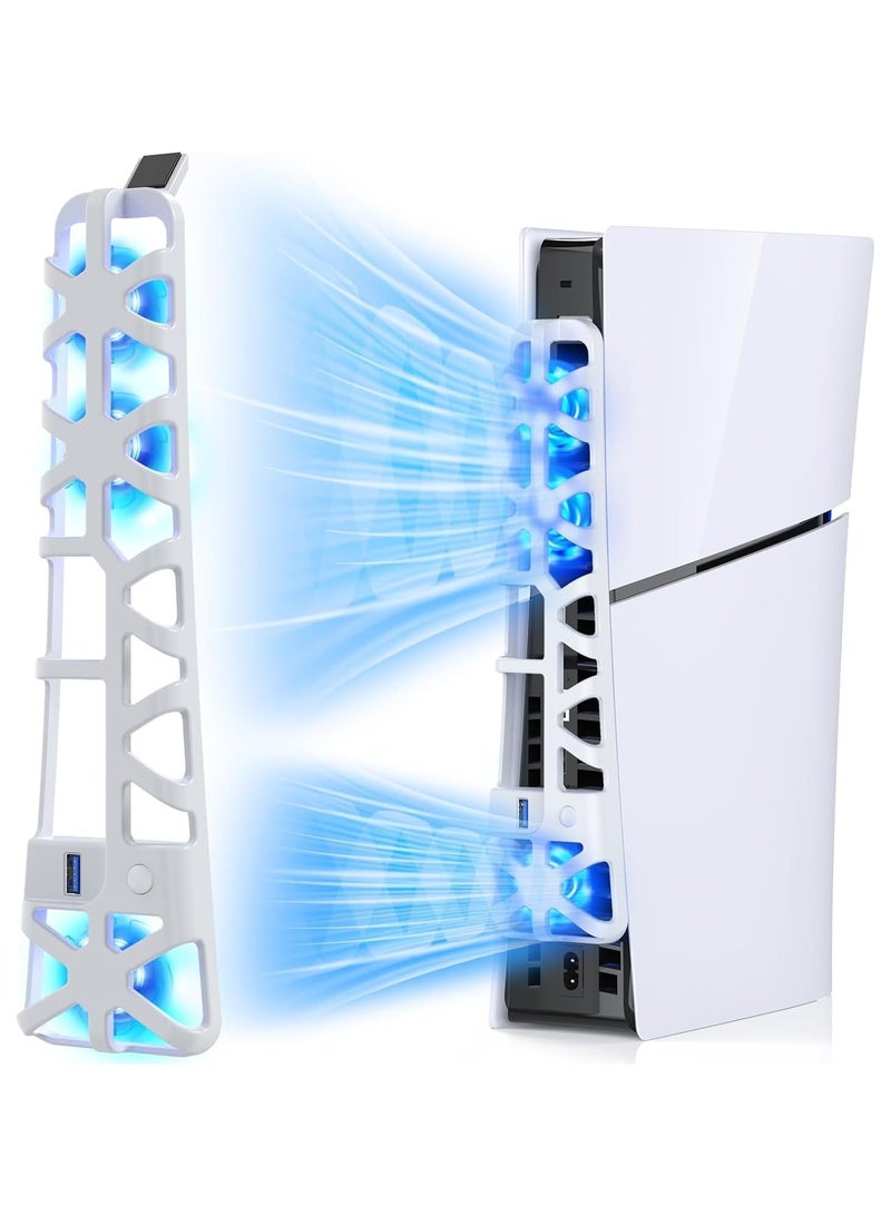 DOBE PS5 Slim Silent Enhanced Cooling Fan with Adjustable Speed, Auto Power On/Off, with USB 3.0 Port, Efficient Cooling System for Both PS5 Slim Disc and Digital Editions - Image 1