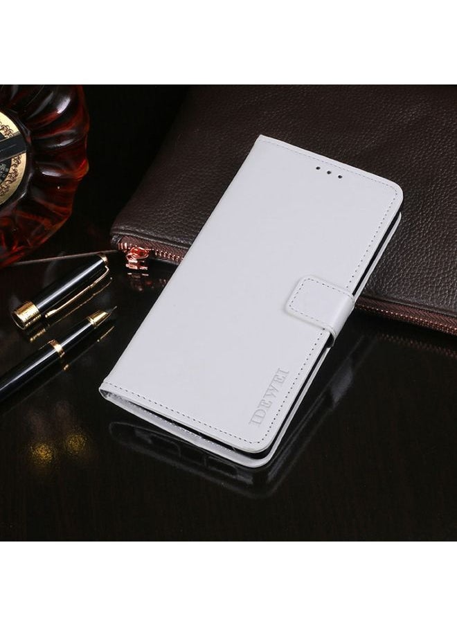 HuHa - Case Cover For OPPO Reno Ace idewei Crazy Horse Texture Horizontal Flip Leather Case with Holder & Card Slots & Wallet White - Image 1