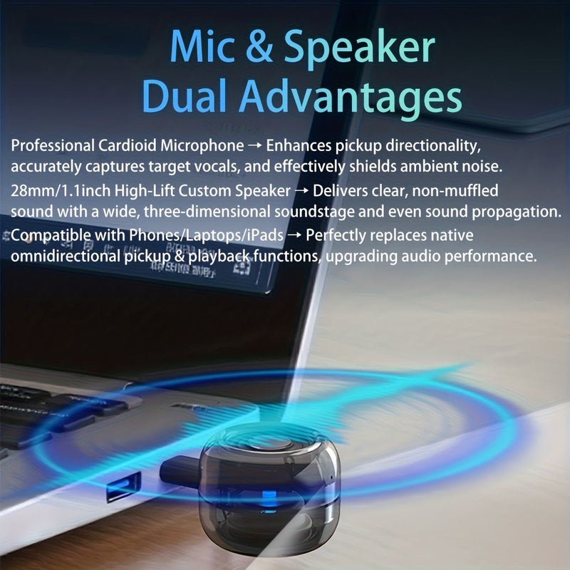 Compact Plug And Play Subwoofer For Mobile Phones And Computers Powerful Bass Output With No Button Connection No Charging Needed Semi Transparent Body With Cool Lighting Lightweight Design Weighs Only 31 5G Universal Type C Computer Phone Subwoofer Speaker - Image 3