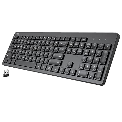 Arteck 2.4G Wireless Keyboard Ultra Slim Full Size Keyboard with Numeric Keypad and Media Hotkey for Computer/Desktop/PC/Laptop/Surface/Smart TV and Windows 11/10/ 8/7 - Image 1
