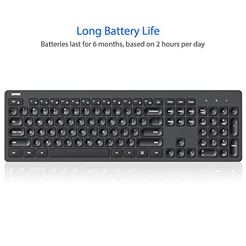 Arteck 2.4G Wireless Keyboard Ultra Slim Full Size Keyboard with Numeric Keypad and Media Hotkey for Computer/Desktop/PC/Laptop/Surface/Smart TV and Windows 11/10/ 8/7 - Image 5