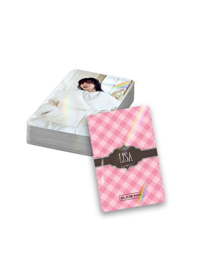 Generic Laser Flash Card Bp Powder Ink Lisa Double-sided 30 Small Cards Lomo Card Collection Photo Card Box Ins Card - Image 4