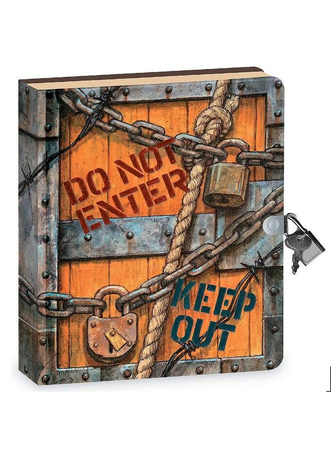 Peaceable Kingdom Keep Out 6.25" Lock And Key Lined Page Diary For Kids - Image 1
