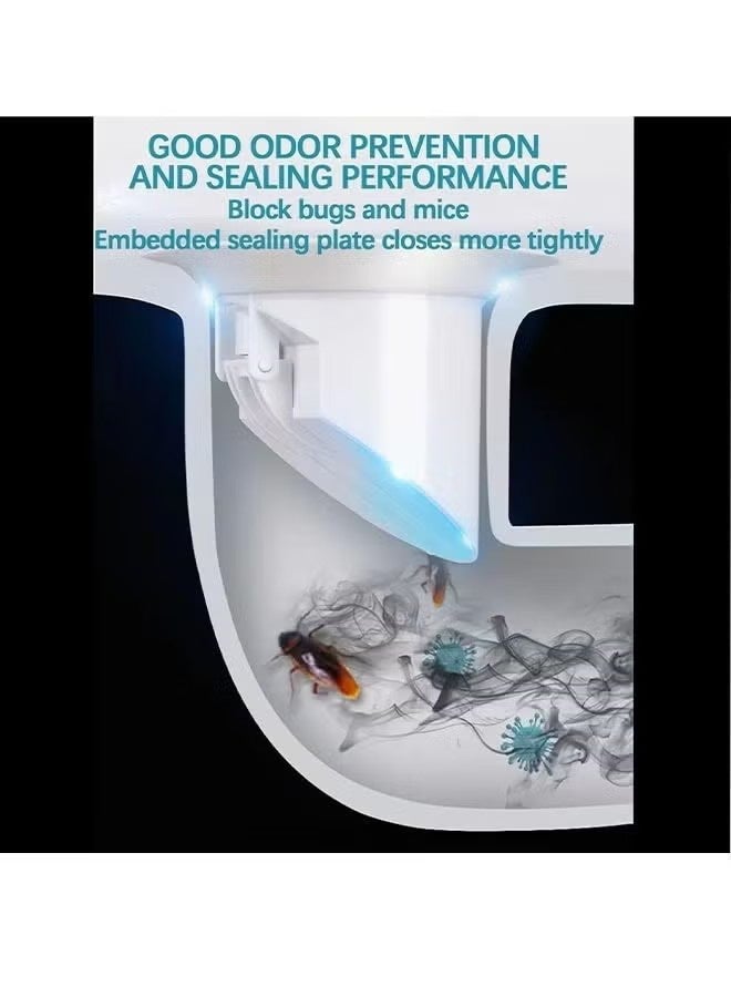 غطاء تصريف الأرضية، تصريف أرضي مضاد للروائح، تدفق خلفي مضاد للانسداد، مزيل للعرق بدون فلتر، لاستبدال سدادة حوض الحمام (غطاء تصريف الأرضية + غراء بدون مسامير + قفازات يمكن التخلص منها) - Image 3
