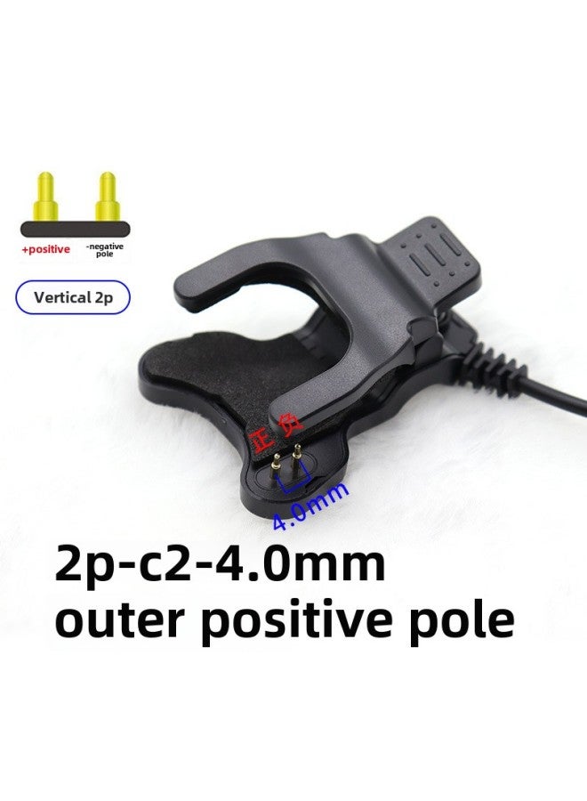 Universal Smart Bracelet Watch Universal Charger T500 HW12 Watch 23 Contact Pin Pin Data Cable Clip-Color:With Protection -2 Pins 4mm Outside Positive-Model Specifications:Universal Charging Clamp - Image 1