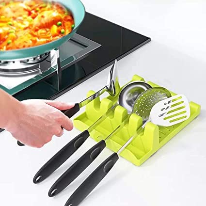 QUALIZA Multifunction Kitchen Cooking Utensil Plastic Stand Holder Pot Clips Support Spoon Stove Organizer Tool Pan Cover Lid Rack 1 Piece Multicolour  - Image 5
