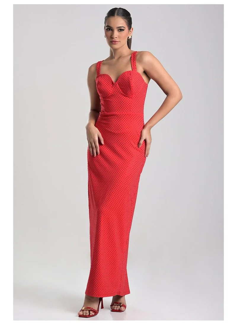 Carmen Steffens  Super Midi Luxury Red Dress for Women | Best Price UAE
