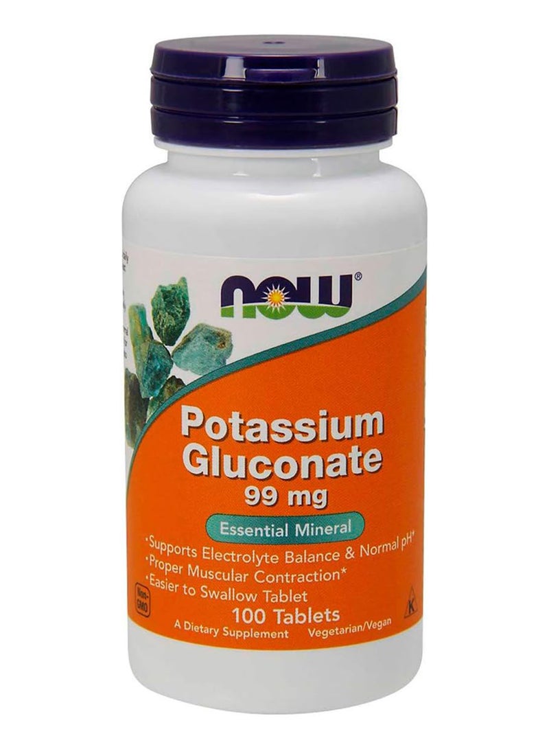 now Potassium Gluconate Potassium Gluconate 99Mg Minerals 100 Tablets