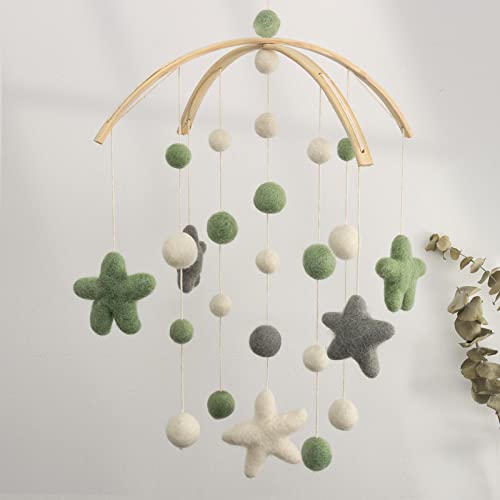 EBINGMIMA Baby Mobile for Crib - Crib Mobile for Girls, Boys - Mobile for Bassinet, Pack N Play - Boho Crib Mobile - Felt Ball Mobile - Gender Neutral Baby Mobile - Boho Nursery Decor - Image 1