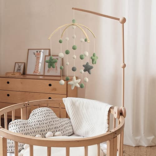 EBINGMIMA Baby Mobile for Crib - Crib Mobile for Girls, Boys - Mobile for Bassinet, Pack N Play - Boho Crib Mobile - Felt Ball Mobile - Gender Neutral Baby Mobile - Boho Nursery Decor - Image 2