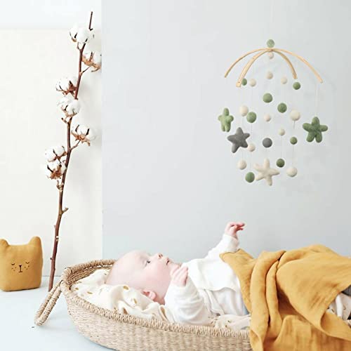 EBINGMIMA Baby Mobile for Crib - Crib Mobile for Girls, Boys - Mobile for Bassinet, Pack N Play - Boho Crib Mobile - Felt Ball Mobile - Gender Neutral Baby Mobile - Boho Nursery Decor - Image 4
