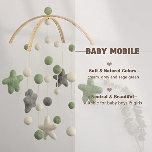 EBINGMIMA Baby Mobile for Crib - Crib Mobile for Girls, Boys - Mobile for Bassinet, Pack N Play - Boho Crib Mobile - Felt Ball Mobile - Gender Neutral Baby Mobile - Boho Nursery Decor - Image 5