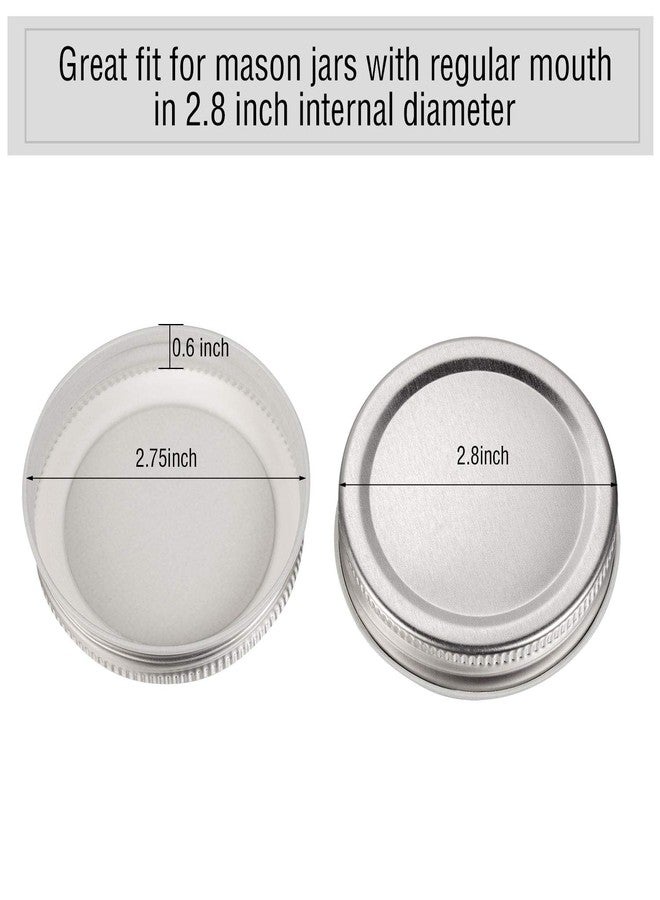Chuangdi 30 Packs Mason Jar Lids Bulk Regular Mouth Canning Lids Leak Proof Secure Mason Storage Solid Caps(Silver,Steel) - Image 2